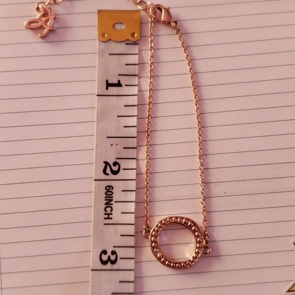 Organic Circle of love rose gold plated bracelet with Swarovski crystal.